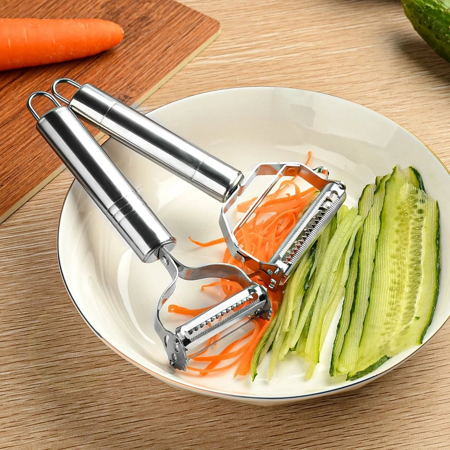 Steel Dual Blade Vegetable Peeler Slicer Shredder Scraper