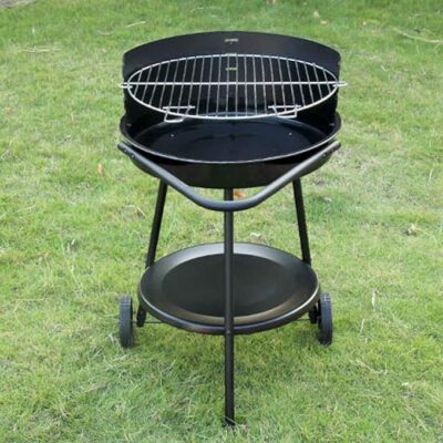 Adjustable Outdoor Portable BBQ Grill Steel Plate BBQ Camping Cooking Charcoal Grill with Wheels for Outdoor Party Patio Charcoal Grill BBQ Grill