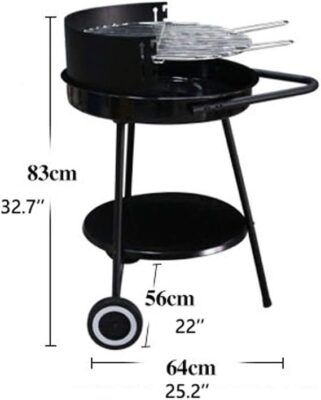 Adjustable Outdoor Portable BBQ Grill Steel Plate BBQ Camping Cooking Charcoal Grill with Wheels for Outdoor Party Patio Charcoal Grill BBQ Grill