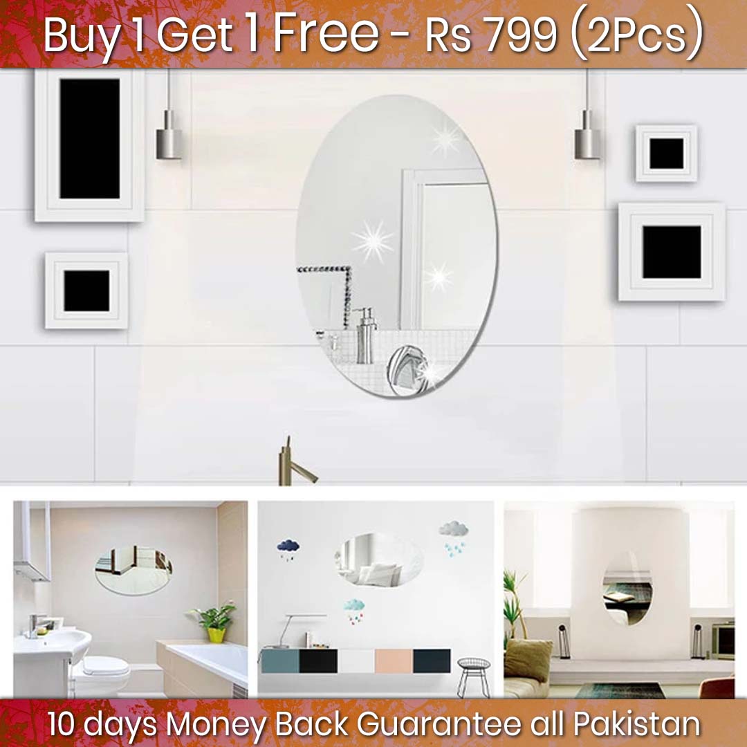 Self Adhesive Oval Shape Mirror Sticker