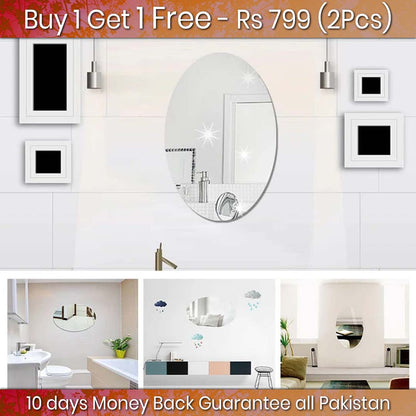 Self Adhesive Oval Shape Mirror Sticker