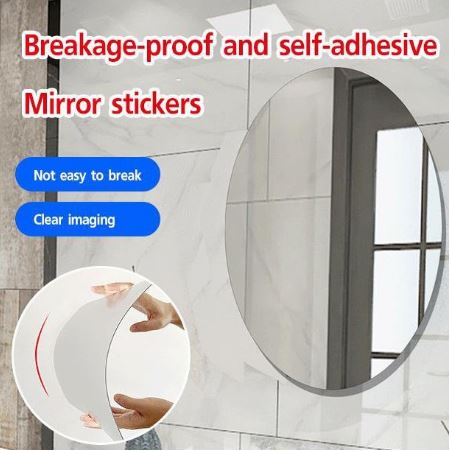 Self Adhesive Oval Shape Mirror Sticker