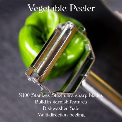 Steel Dual Blade Vegetable Peeler Slicer Shredder Scraper